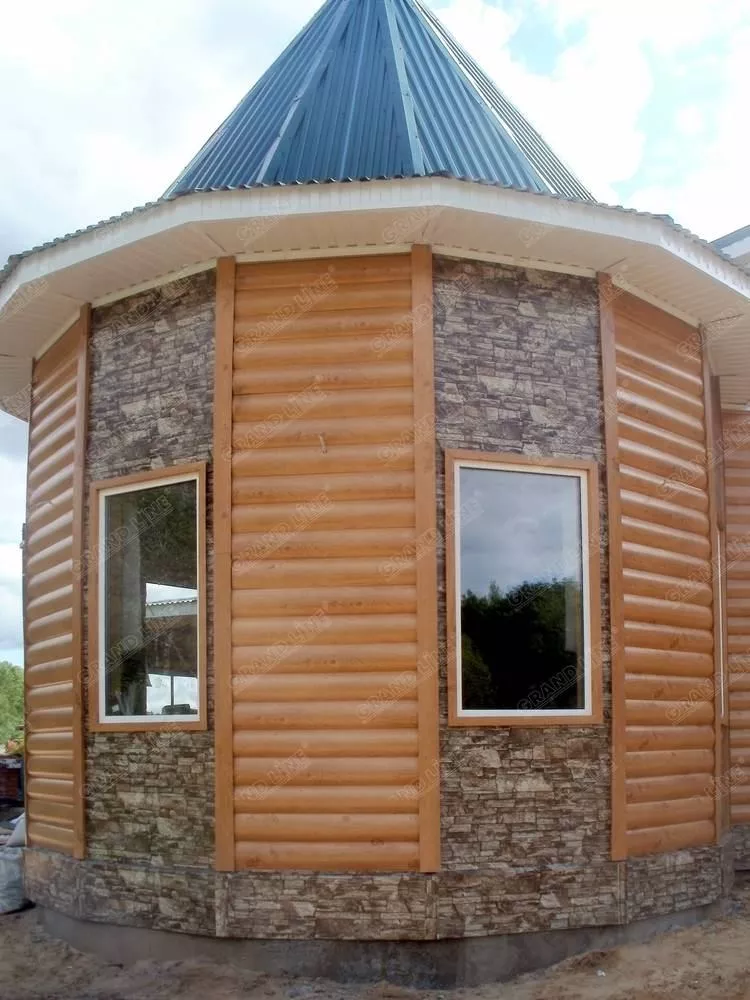 Сайдинг Блок-хаус 0,390 Grand Line 0,45 Print Elite Nordic Wood TwinColor купить в екатеринбурге