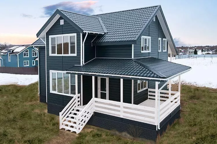 Акриловый сайдинг Grand Line Natural-брус Acryl Графит купить в екатеринбурге