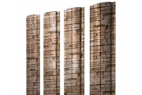 Штакетник Grand Line Slim Полукруглый 0,45 Print Elite Sand Stone Камень песчаник купить в екатеринбурге