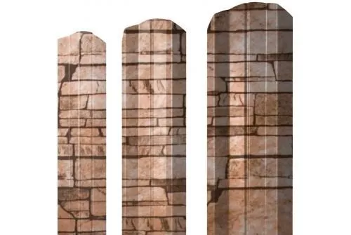 Штакетник Grand Line М-образный А фигурный 0,45 Print Elite Sand Stone Камень песчаник купить в екатеринбурге