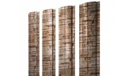 Штакетник Grand Line Slim Полукруглый 0,45 Print Elite Sand Stone Камень песчаник. Артикул: Slim_Crug_034