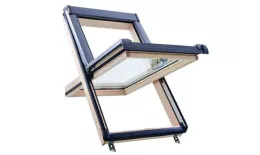 Окно ROTO Designo R45 H 114x118 из дерева однокамерное. Артикул: RotoR45_003