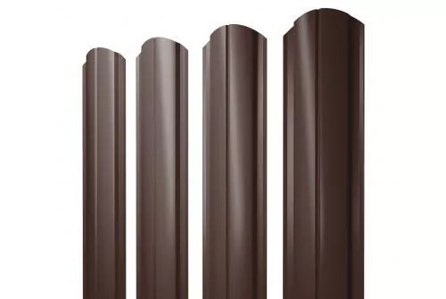 Штакетник Grand Line Slim Полукруглый фигурный 0,4 PE RAL 8017 Шоколад купить в екатеринбурге