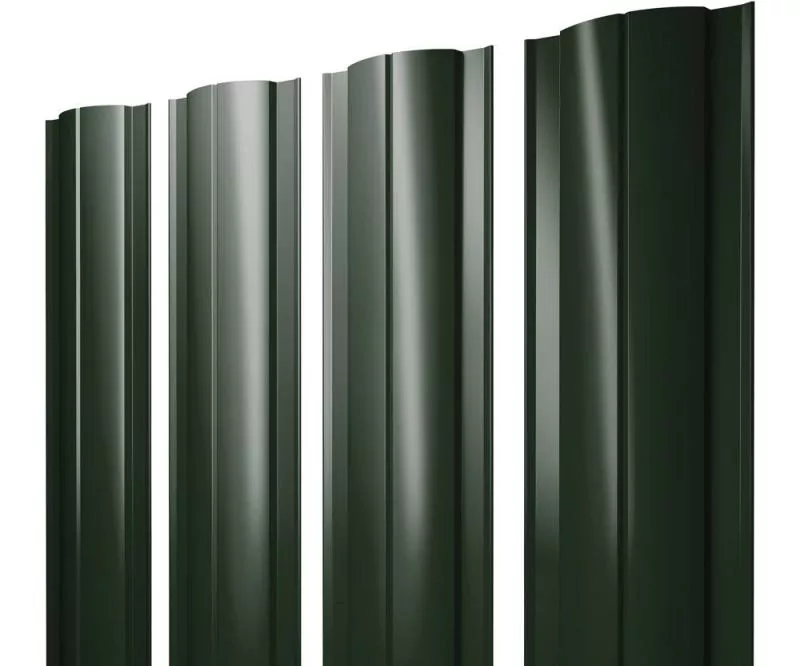 Штакетник Круглый с прямым резом 0,5 GreenCoat Pural BT RR 11 темно-зеленый (RAL 6020 хромовая зелень) купить в екатеринбурге