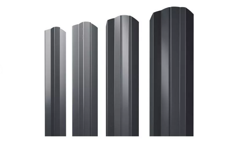 Штакетник Grand Line М-образный А фигурный 0,5 Quarzit Lite  RAL 7024 Мокрый асфальт купить в екатеринбурге