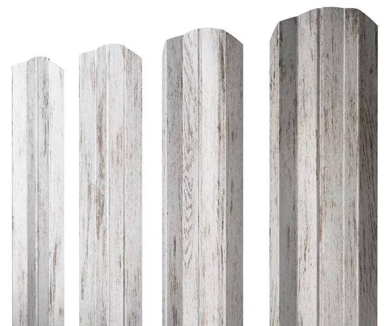 Штакетник Grand Line П-образный B фигурный 0,45 Print Premium РФ Silver Wood Серебряное дерево купить в екатеринбурге