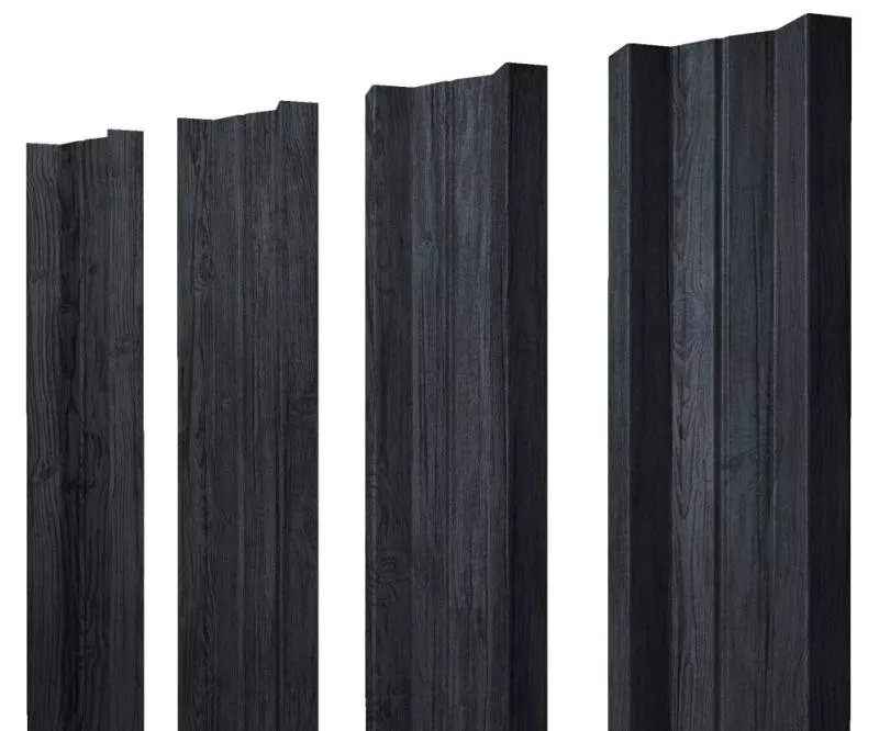 Штакетник М-образный А с прямым резом 0,45 Print Premium Grey Wood TwinColor купить в екатеринбурге