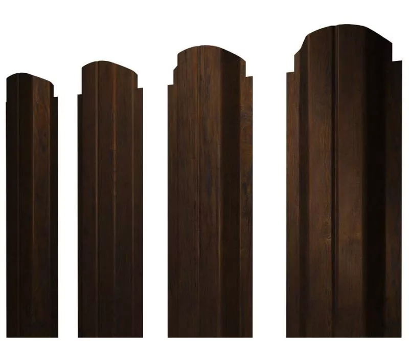 Штакетник П-образный А фигурный 0,45 Print Elite Chestnut Wood TwinColor купить в екатеринбурге