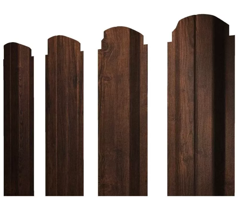 Штакетник П-образный А фигурный 0,45 Print Premium Cherry Wood Dark FTC купить в екатеринбурге