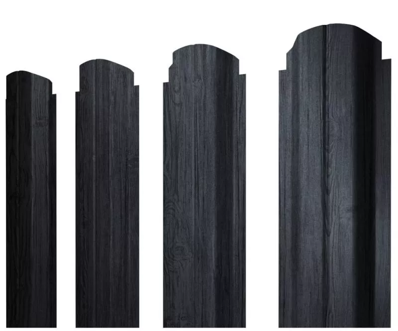 Штакетник П-образный А фигурный 0,45 Print Premium Grey Wood TwinColor купить в екатеринбурге