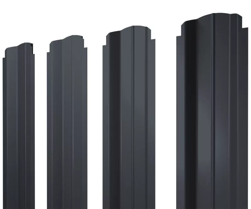 Штакетник П-образный B фигурный 0,45 Drap TR lite RAL 7024 мокрый асфальт купить в екатеринбурге