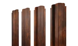 Штакетник П-образный B фигурный 0,45 Print Elite Chestnut Wood TwinColor. Артикул: 38639