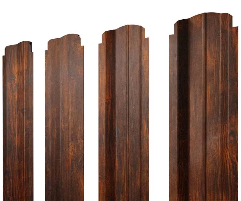 Штакетник П-образный B фигурный 0,45 Print Elite Chestnut Wood купить в екатеринбурге