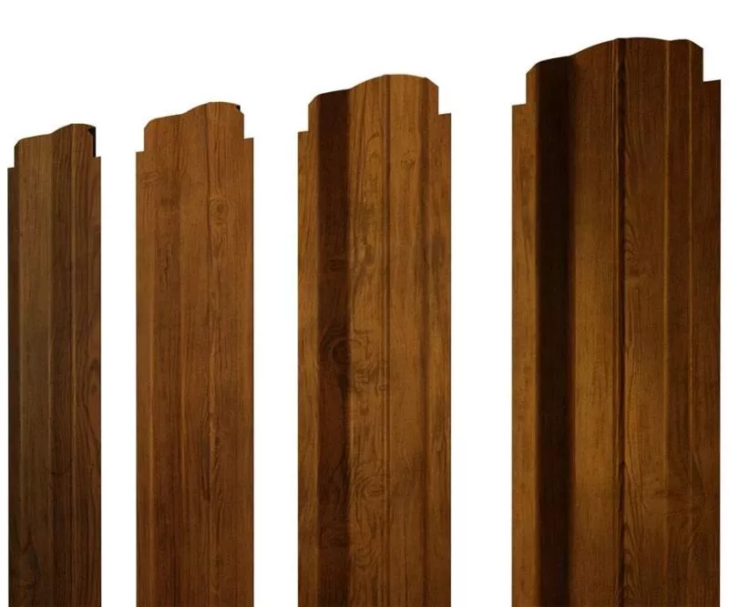 Штакетник П-образный B фигурный 0,45 Print Elite Golden Wood TwinColor купить в екатеринбурге