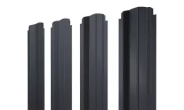 Штакетник П-образный B фигурный 0,5 Drap TX RAL 7024 мокрый асфальт. Цена: 104 руб. Артикул: 38649