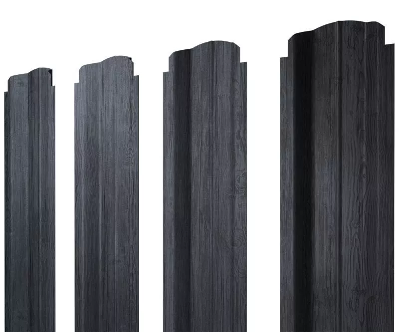 Штакетник П-образный В фигурный 0,45 Print Premium Grey Wood TwinColor купить в екатеринбурге