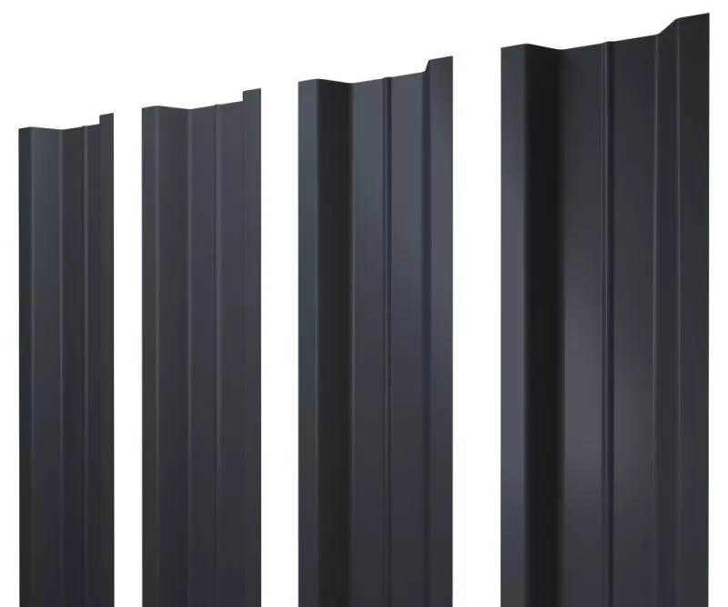 Штакетник П-образный В с прямым резом 0,5 Drap RAL 7024 мокрый асфальт купить в екатеринбурге