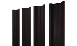 Штакетник П-образный В с прямым резом 0,5 PurPro RAL 9005 черный. Артикул: 38765