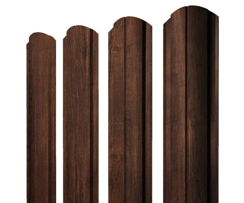 Штакетник Полукруглый Slim фигурный 0,45 Print Premium Cherry Wood Dark FTC купить в екатеринбурге