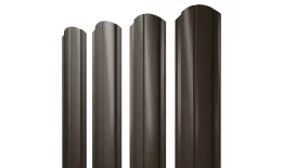 Штакетник Полукруглый Slim фигурный 0,5 GreenCoat Pural BT RR 32 темно-коричневый (RAL 8019 серо-коричневый). Артикул: 39419