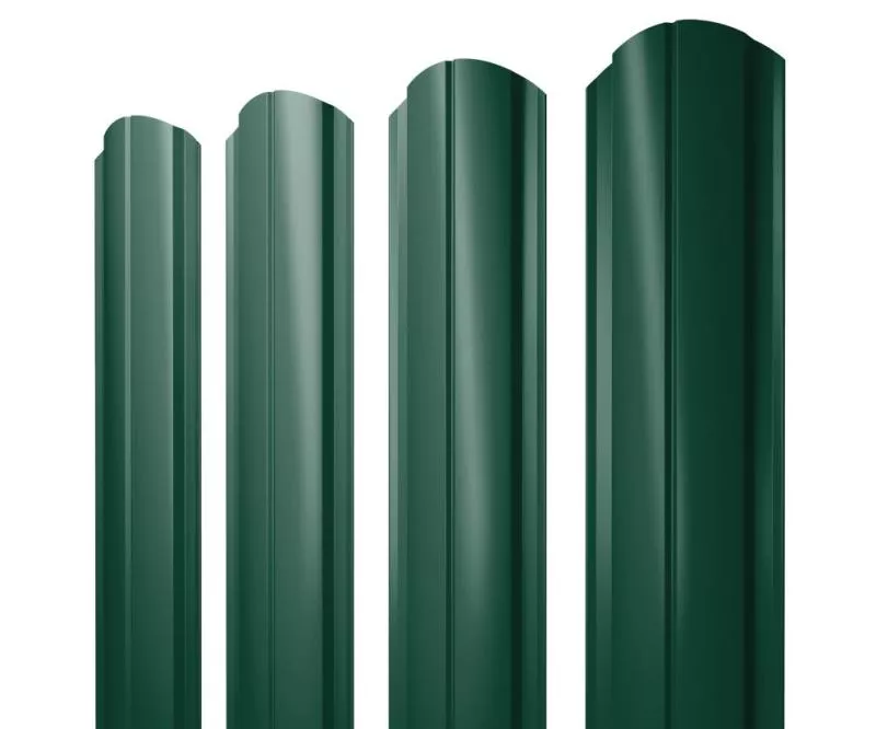 Штакетник Полукруглый Slim фигурный 0,5 Satin Matt TX RAL 6005 зеленый мох купить в екатеринбурге
