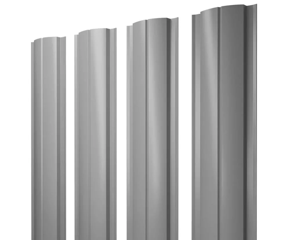 Штакетник Полукруглый Slim с прямым резом 0,4 PE RAL 7004 сигнальный серый купить в екатеринбурге