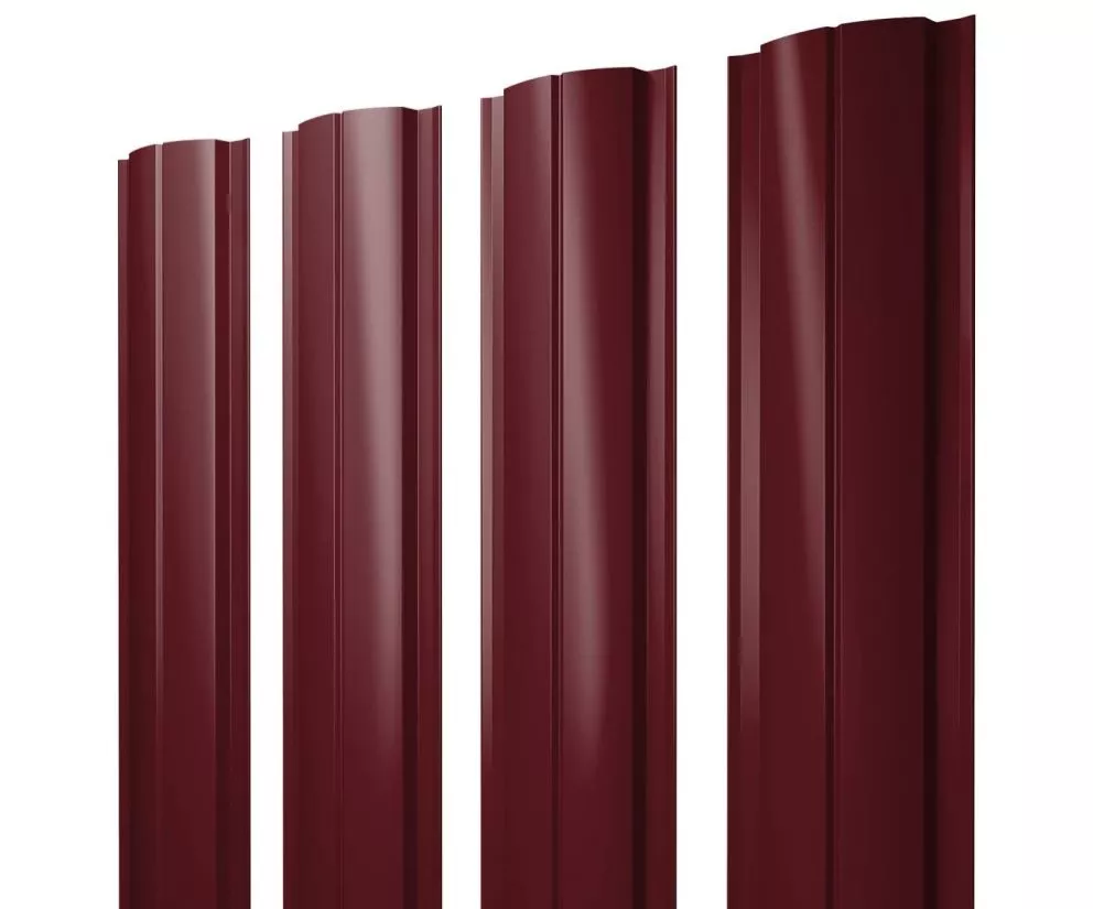 Штакетник Полукруглый Slim с прямым резом 0,45 Drap TX RAL 3005 красное вино купить в екатеринбурге