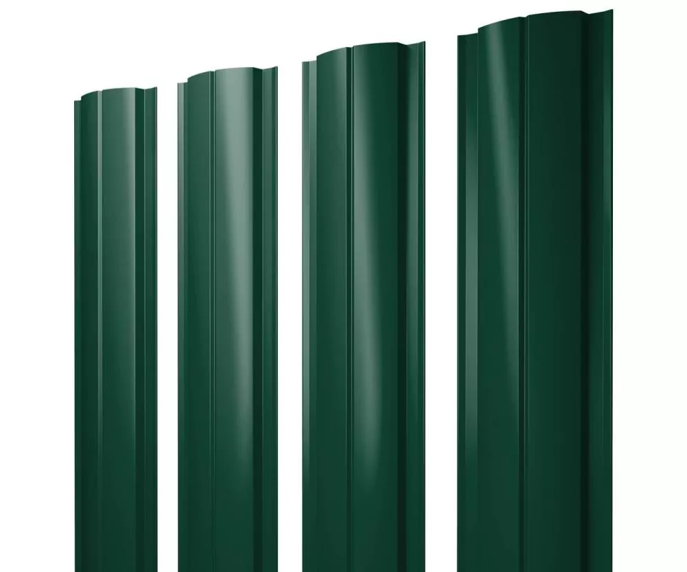 Штакетник Полукруглый Slim с прямым резом 0,45 Drap TX RAL 6005 зеленый мох купить в екатеринбурге
