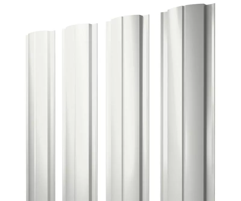 Штакетник Полукруглый Slim с прямым резом 0,45 Drap TX RAL 9003 сигнальный белый купить в екатеринбурге