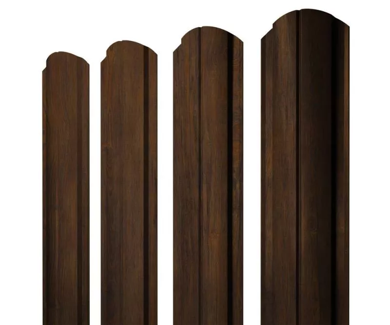 Штакетник Полукруглый Slim с прямым резом 0,45 Print Elite Chestnut Wood TwinColor купить в екатеринбурге