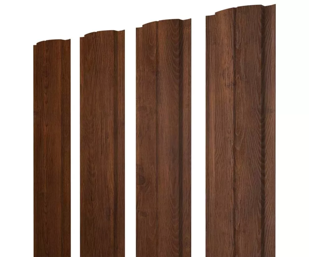Штакетник Полукруглый Slim с прямым резом 0,45 Print Premium Golden Wood Fresh TwinColor купить в екатеринбурге