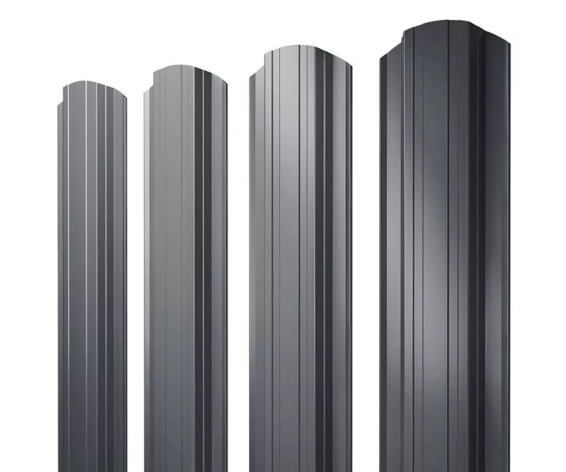 Штакетник Прямоугольный фигурный 0,45 Drap TwinColor RAL 7024 мокрый асфальт купить в екатеринбурге
