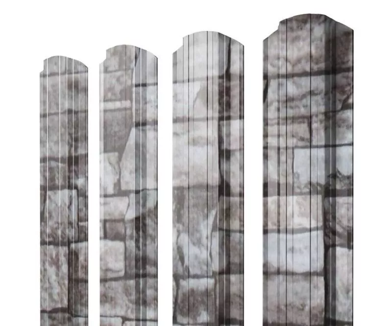 Штакетник Прямоугольный фигурный 0,45 Print Elite Fine Stone TwinColor купить в екатеринбурге