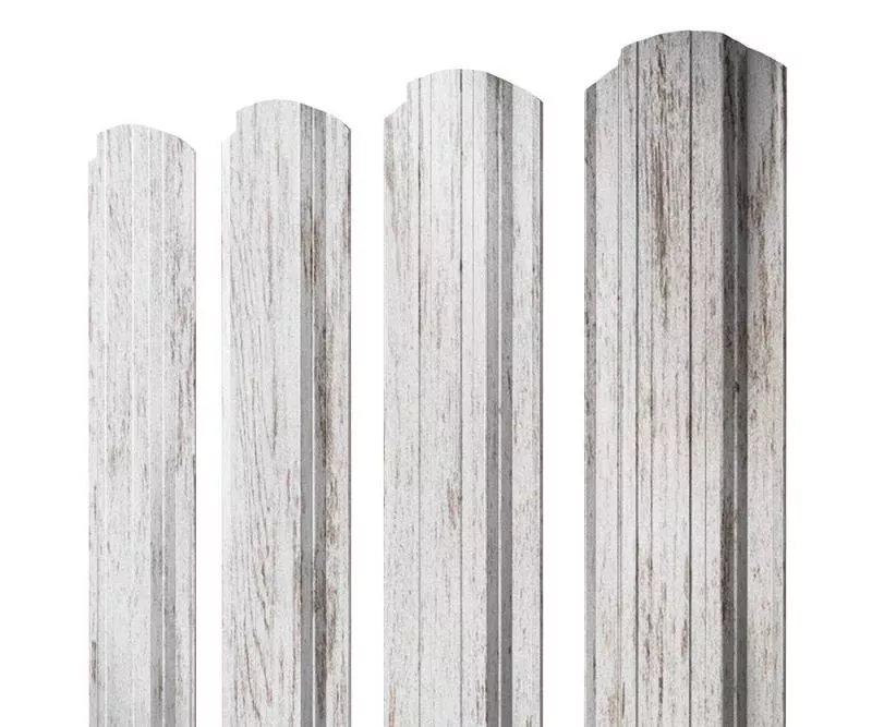 Штакетник Прямоугольный фигурный 0,45 Print Elite Snow Wood TwinColor купить в екатеринбурге