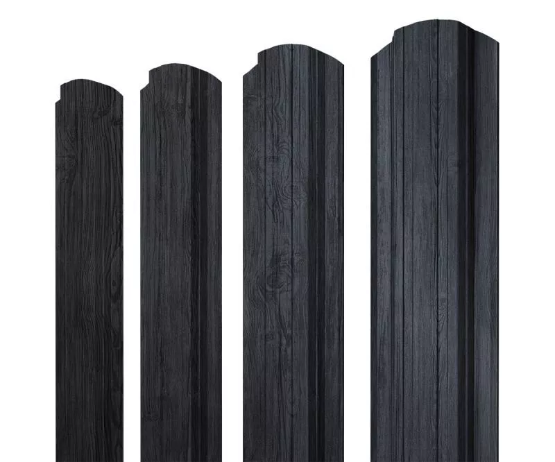 Штакетник Прямоугольный фигурный 0,45 Print Premium Grey Wood TwinColor купить в екатеринбурге