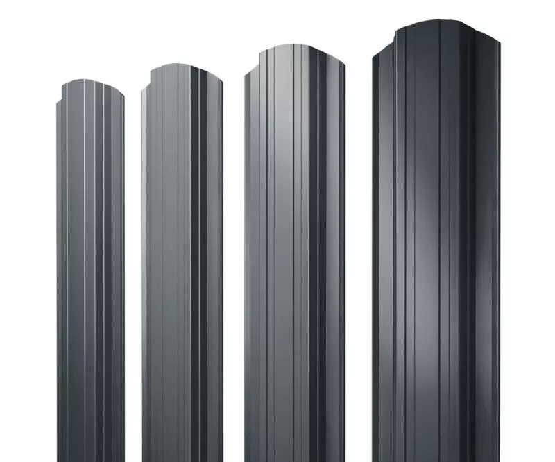 Штакетник Прямоугольный фигурный 0,5 GreenCoat Pural BT, matt RR2H3 (RAL 7016 антрацитово-серый) купить в екатеринбурге