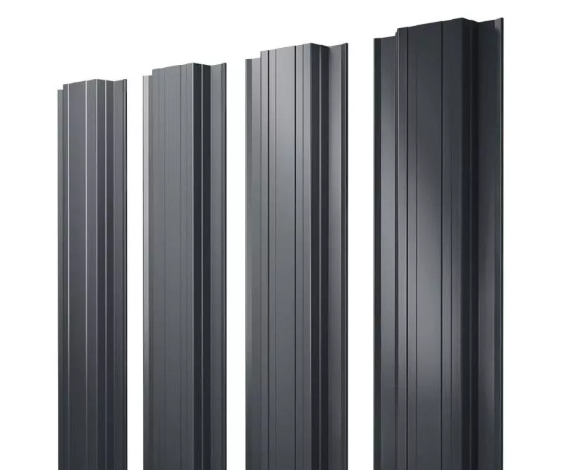 Штакетник Прямоугольный с прямым резом 0,5 Satin Matt TX RAL 7016 антрацитово-серый купить в екатеринбурге