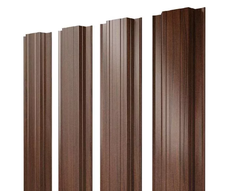 Штакетник Прямоугольный с прямым резом 0,45 Print Elite Choco Wood TwinColor купить в екатеринбурге