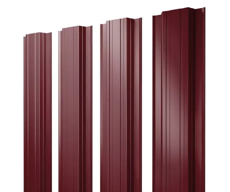 Штакетник Прямоугольный с прямым резом 0,5 Satin Matt RAL 3005 красное вино купить в екатеринбурге