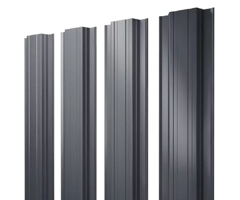 Штакетник Прямоугольный с прямым резом 0,5 Satin Matt TX RAL 7024 мокрый асфальт купить в екатеринбурге