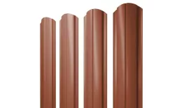 Штакетник Полукруглый Slim фигурный 0,5 Satin Matt TX RAL 8004 терракота. Цена: 134 руб. Артикул: 39422