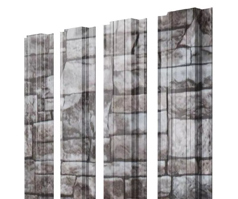 Штакетник Grand Line Прямоугольный 0,45 Print Elite Fine Stone Камень купить в екатеринбурге