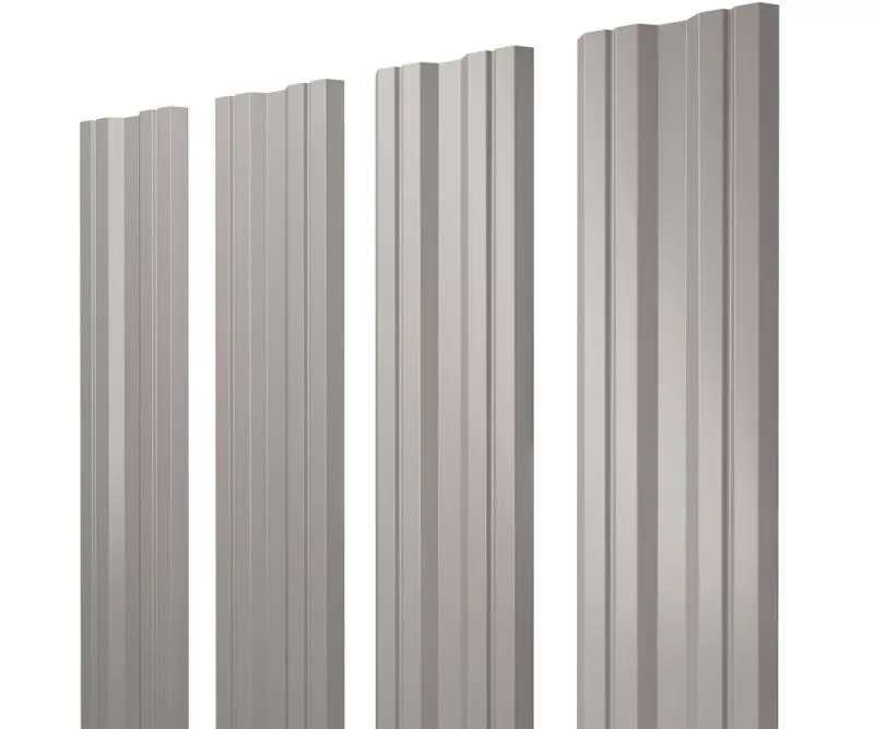 Штакетник Twin с прямым резом 0,5 GreenCoat Pural BT, matt RR 21 светло-серый (RAL 7040 серое окно) купить в екатеринбурге