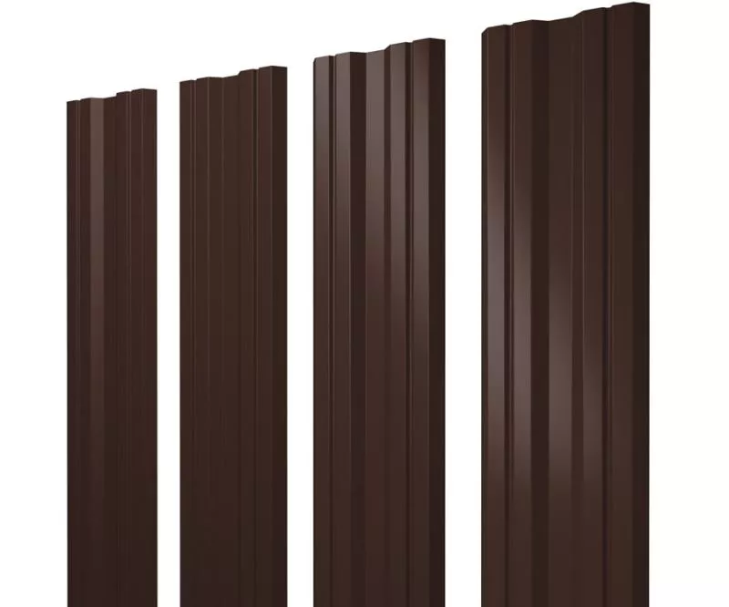 Штакетник Twin с прямым резом 0,5 Satin Matt TX RAL 8017 шоколад купить в екатеринбурге