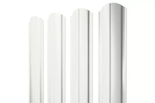 Штакетник Grand Line Slim Полукруглый фигурный 0,5 Velur RAL 9003 Сигнальный белый купить в екатеринбурге