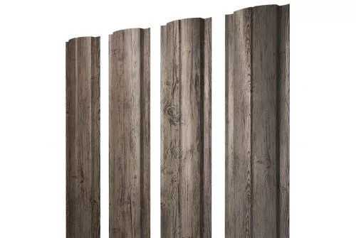 Штакетник Grand Line Slim Полукруглый 0,45 Print Premium РФ Silver Wood Серебряное дерево купить в екатеринбурге