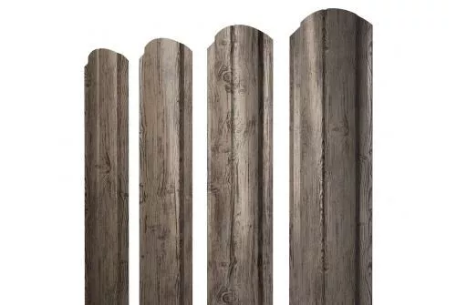 Штакетник Grand Line Slim Полукруглый фигурный 0,45 Print Premium РФ Silver Wood Серебряное дерево купить в екатеринбурге