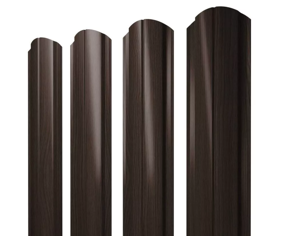 Штакетник Полукруглый Slim фигурный 0,45 Print Elite Coffee Wood Blesk TwinColor купить в екатеринбурге