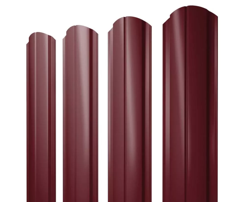 Штакетник Полукруглый Slim фигурный 0,5 Satin Matt RAL 3005 красное вино купить в екатеринбурге