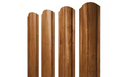 Штакетник Полукруглый Slim фигурный 0,4 Print Premium Golden Wood Fresh TwinColor. Артикул: 38843